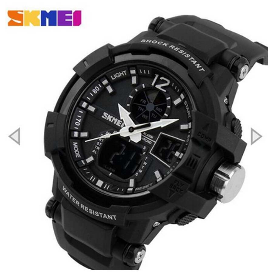 SKMEI 1040 Jam Tangan Pria Digital Analog Olahraga Sport Anti Air - Waterproof LED Watch -  Black