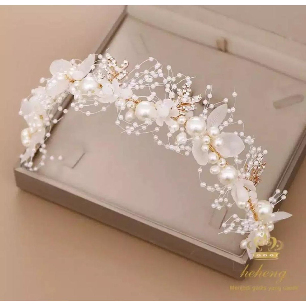 White Headpiece - Mahkota Mutiara Pengantin - Aksesoris Rambut