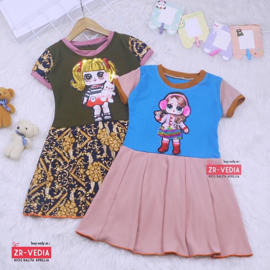 (BISA COD) Dress LED DOLL uk 1-6 Tahun / IMPORT Baju Anak Perempuan Gaun Pesta Premium Dres Cewek