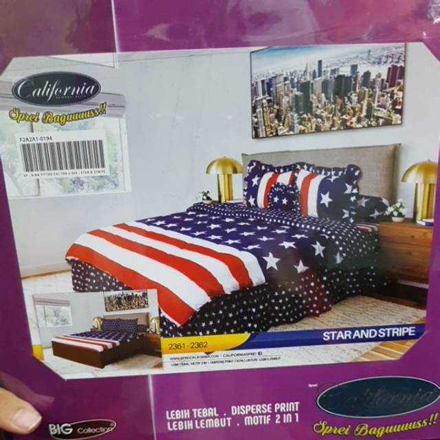 Sprei California KB2 motif Star And Stripe