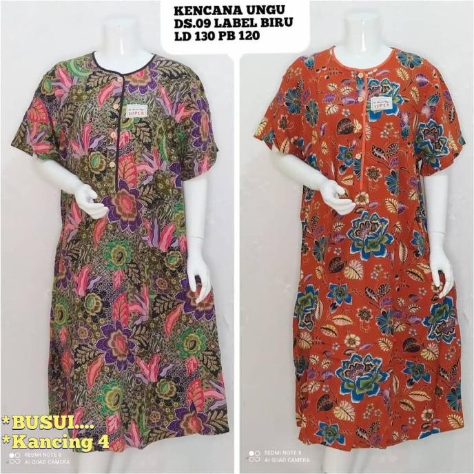 Yuli - Daster Kencana Ungu 09 Jumbo Ld 125 Cm / Pb 115 Cm Batik