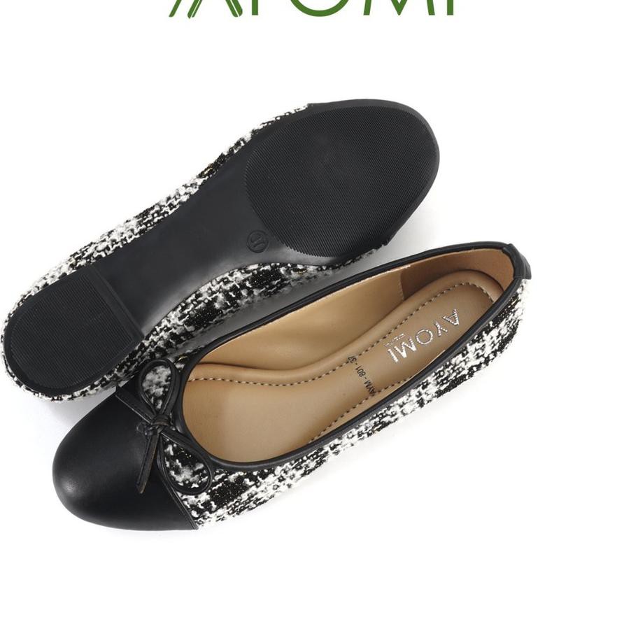 Siap Kirim 11.11 Flat Shoes Conny Tweed AYOMI aym801 Sepatu Flat Wanita [KODE 52]