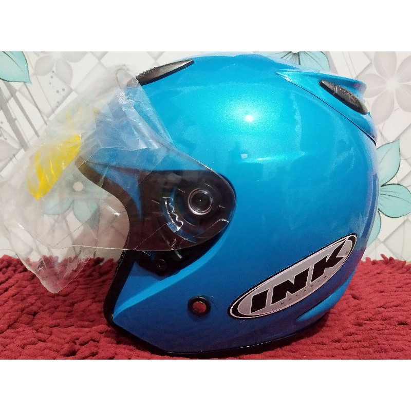 Helm INK SUPERCOPY Centro dan Double Visor Kaca Hitam Busa Tebal-Centro Biru Laut