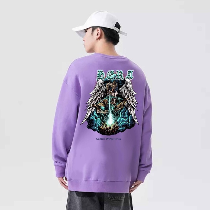 Sweater Crewneck Pria Hera Godness Fleece Size M - XXL