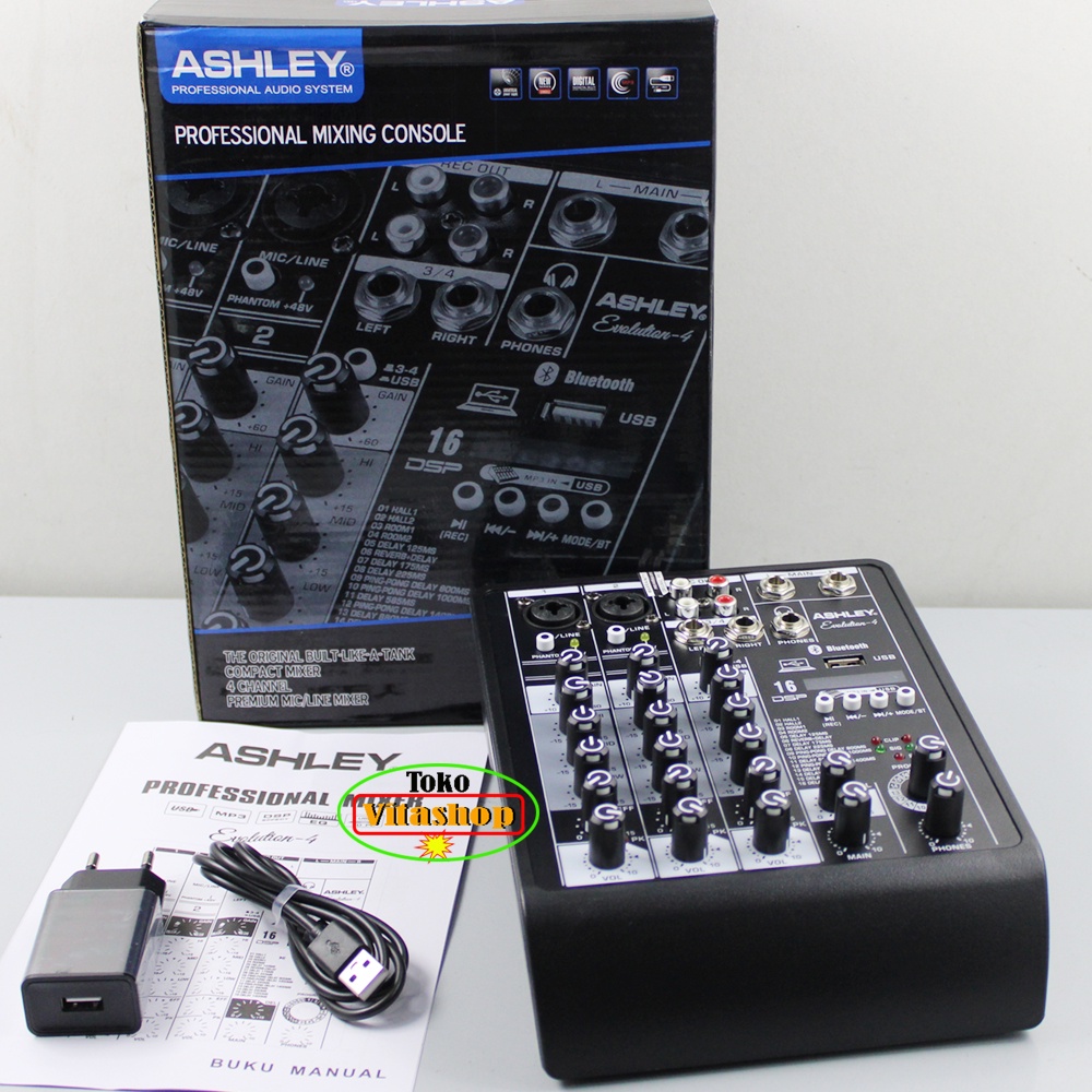 MIXER AUDIO ASHLEY EVOLUTION 4 ORIGINAL BLUETOOTH -USB 4 CHANNEL