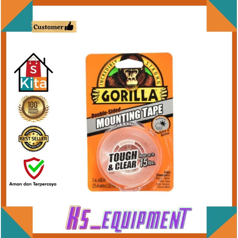 

Gorilla Double tape Touch & Clear 25,4 mm x 1,52 Meter