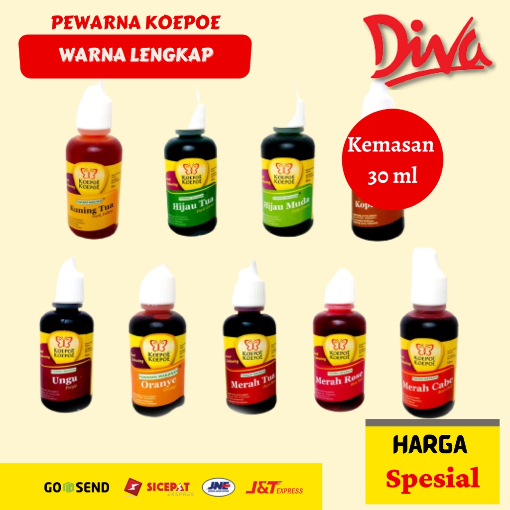 

[30ml] Pewarna Koepoe - Pewarna Kupu Warna Lengkap