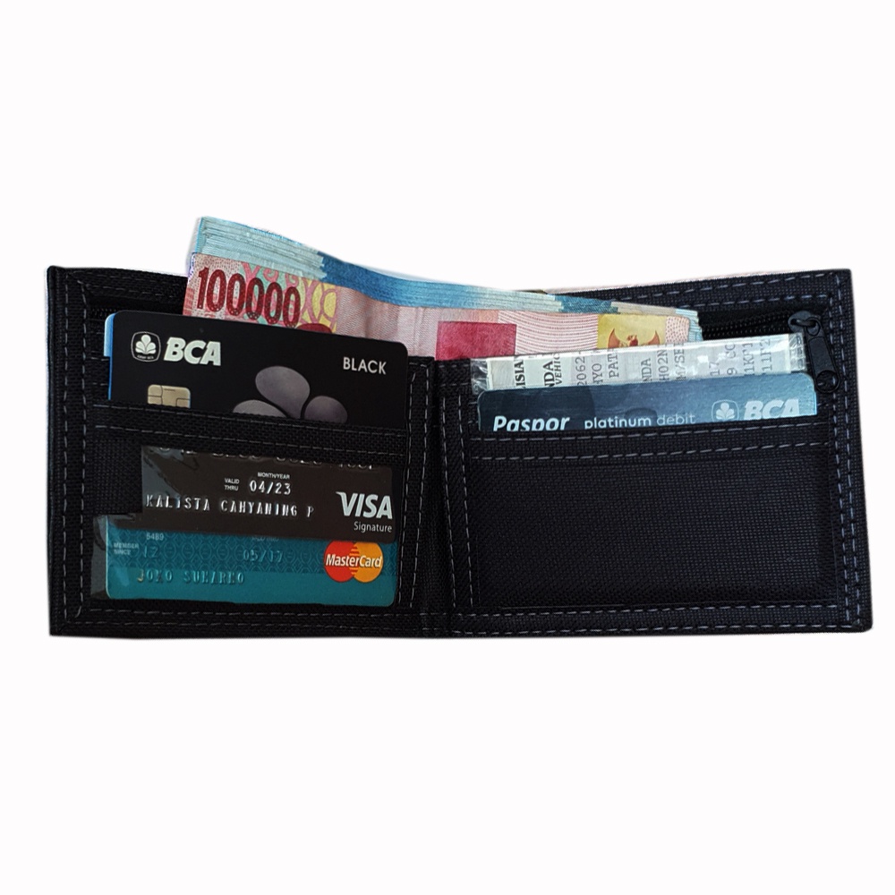 6.6 Shopee Belanja Gratis!! Real Pict Dompet Pria Model tidur DT600 Cetak Logo embos Dompet Lipat 2 ukuran 5inch pas di saku celana Murah