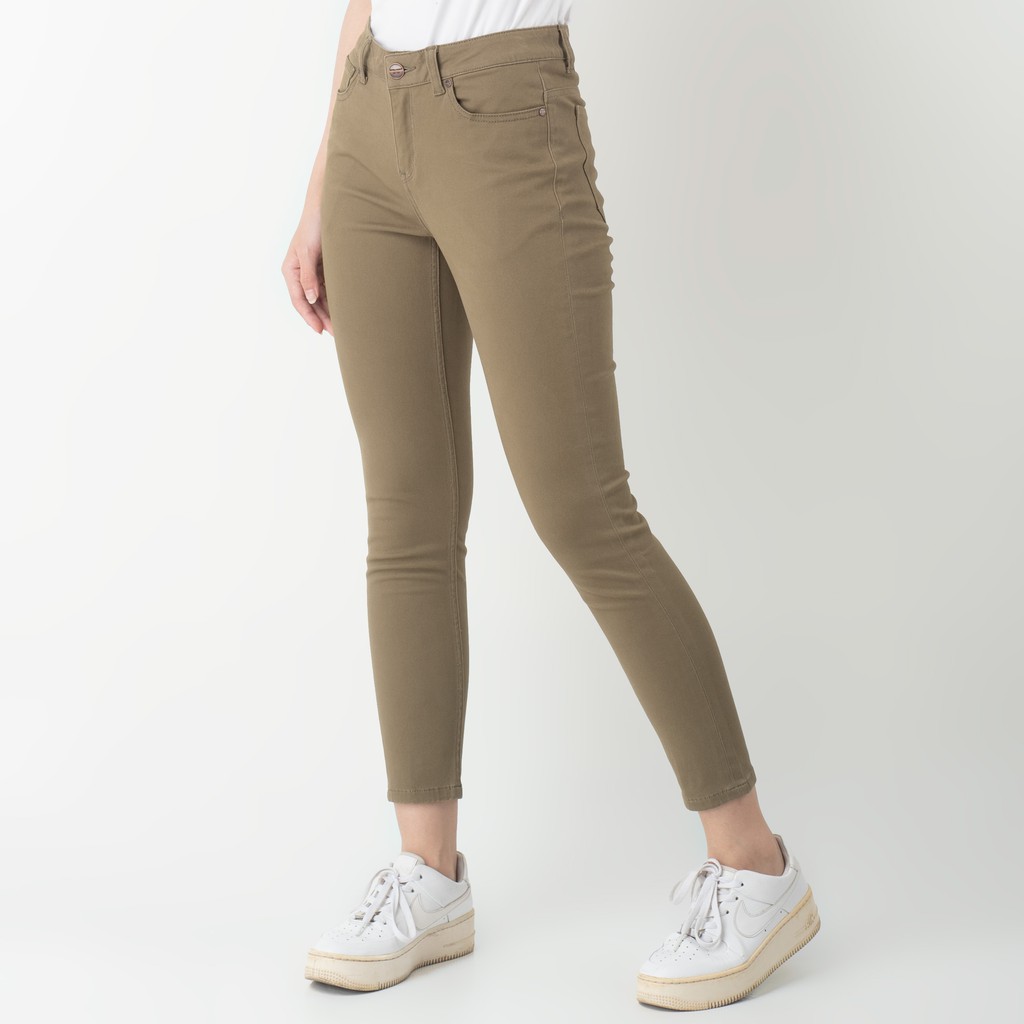 Benhill  Celana Panjang &quot;Mari&quot; Wanita Premium  Stretch  Skinny  Warna Olive 709-710-32773 / Ramayana Jatinegara