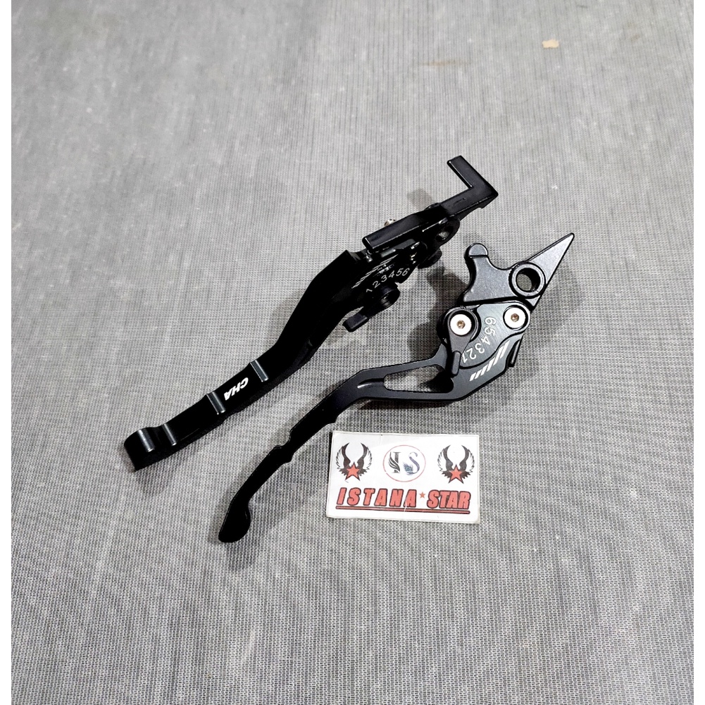 Handle Rem Kiri Kanan Yamaha NMAX Model Stelan - Handle Sisik Stelan Nmax Full CNC/hitam