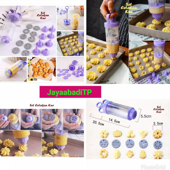 

Cetakan kue kering semprit set isi 10 motif dan 8 cone bagus