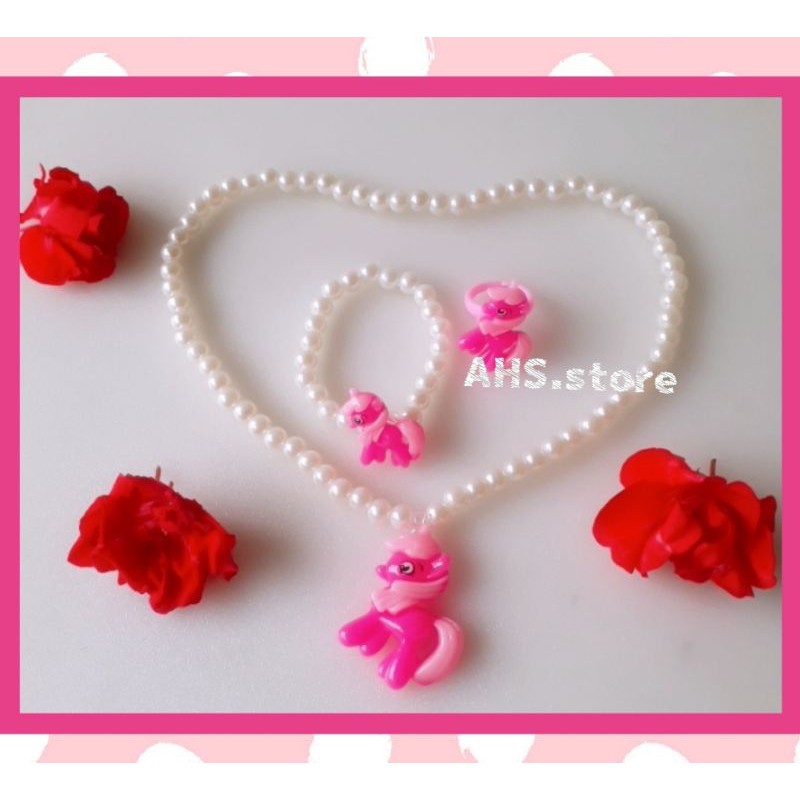 Kalung mutiara anak Aksesoris Anak Kalung Mutiara set 3 pcs