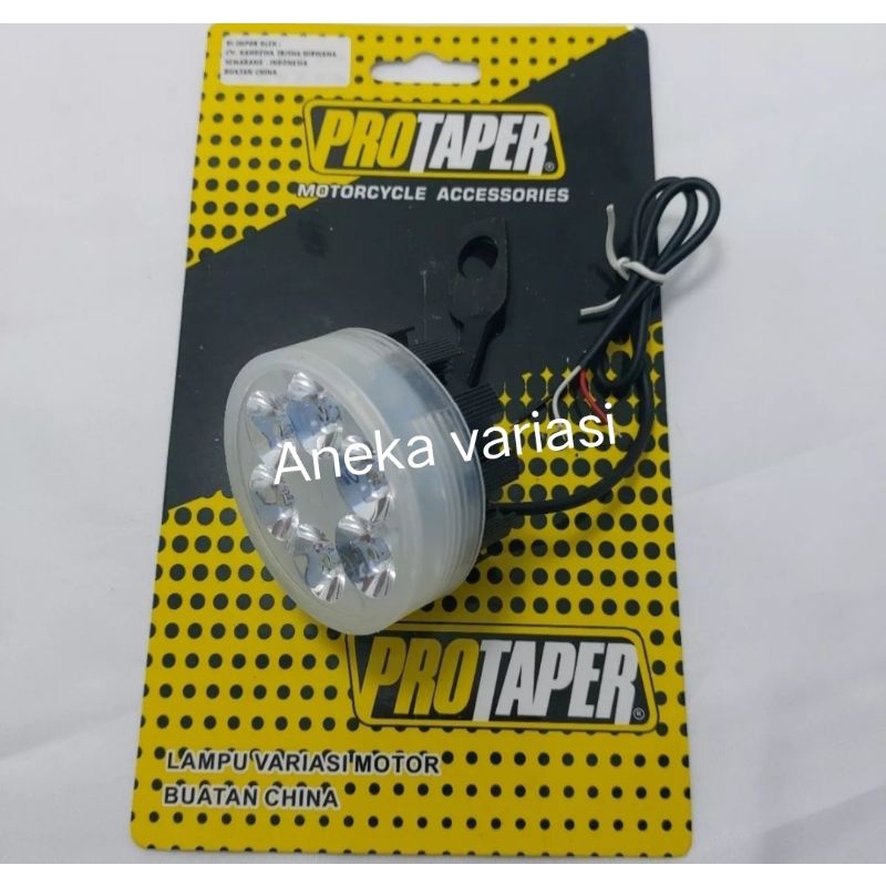 1 pcs Lampu tembak sorot 6 LED protaper lampu tembak spion motor 6 mata 28 watt