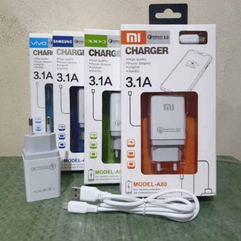 Charger Qualcom Micro Quick Charger 3.1A Model A80