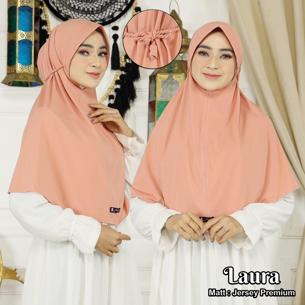 TALI KEPANG BERGO INSTAN TALI KEPANG LAURA  BAHAN JERSEY PREMIUM SAFA HIJAB