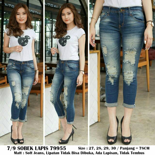 Celana Jeans Wanita 7PER9 SOBEK LAPIS 79955