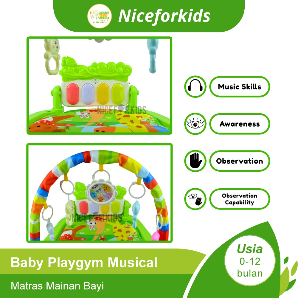 Playgym Baby Motif / Piano Playmat Matras / Kasur Bayi Playgym Musical