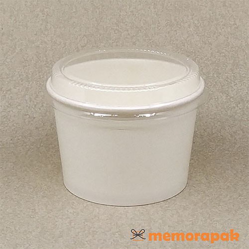 Paper Cup Ice Cream / Gelas Kertas Es Krim 12 oz + Tutup Bening