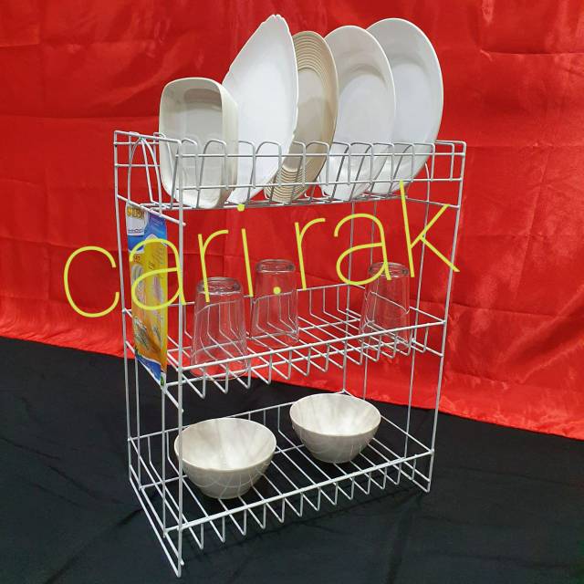 Rak Piring 3 (tiga) susun / Rak Piring Kawat / Rak Serbaguna SIERRA type YASMIN