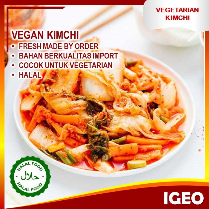 Vegetarian Vegan Kimchi Sawi 500gr Fresh Halal Makanan Sehat Siap Saji Korea Enak Lezat Shopee Indonesia