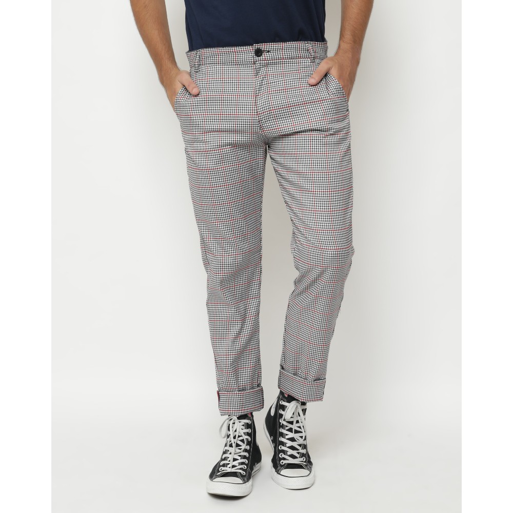 

Erigo Checked Pants Detha White-Red