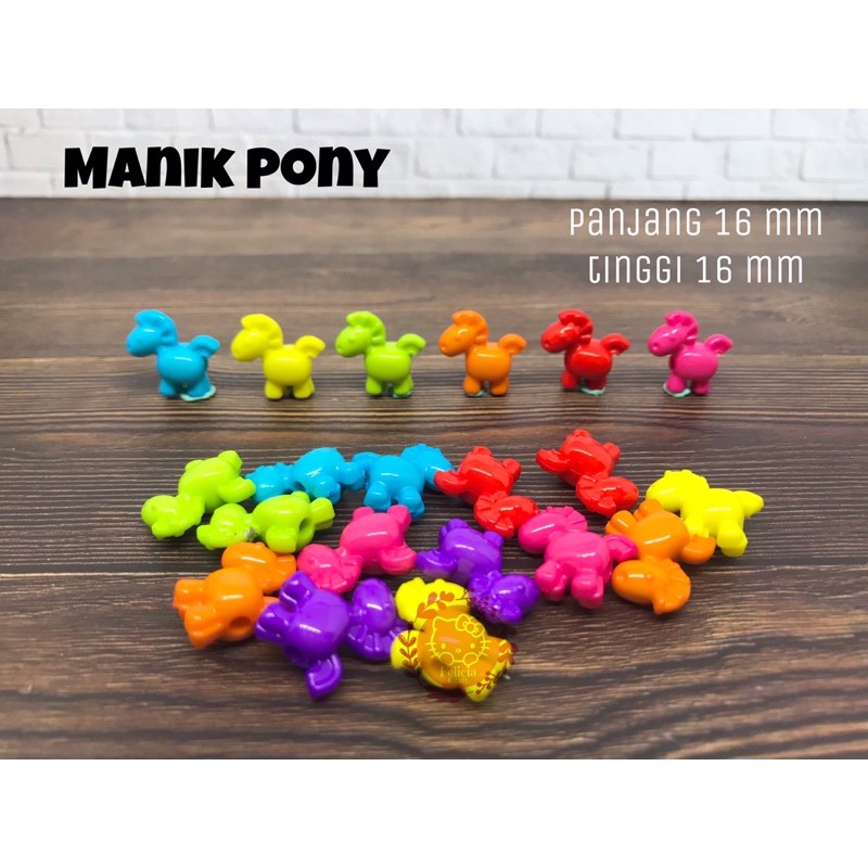 20gr. +/- 28pcs. Manik mote kuda poni mini