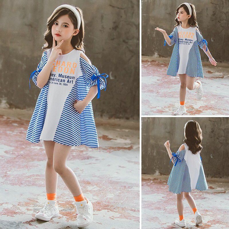 atasan salur/dress anak/dress salur/atasan import