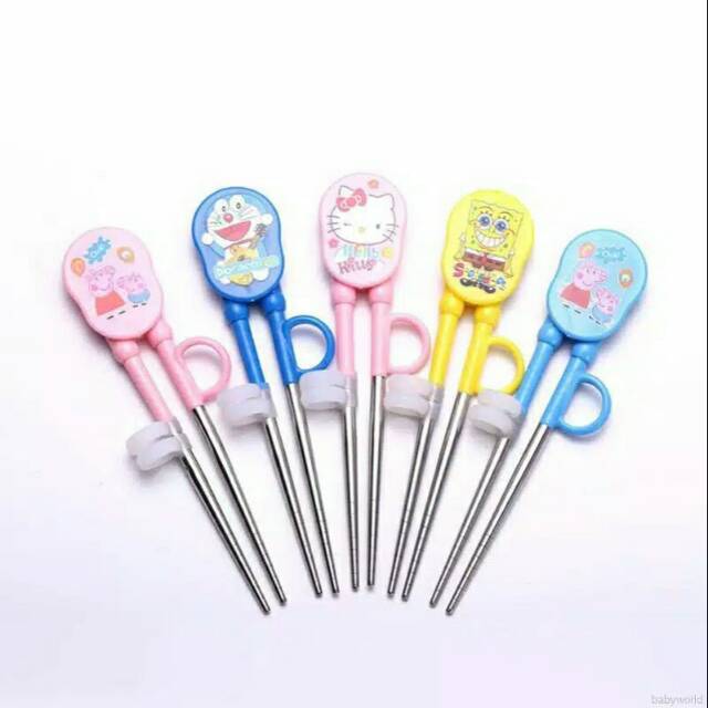 Sumpit Anak Karakter Chopstick Trainer Untuk Anak Belajar Makan Sumpit Anak Stainless