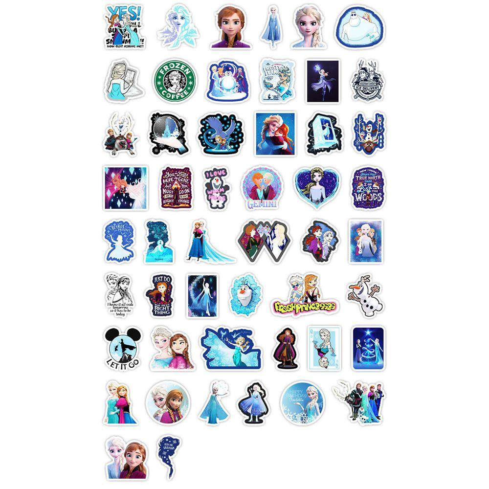 Mxbeauty Frozen Stiker 50 Pcs DIY Dekorasi Klasik Anime Laptop Motor Sekolah Kantor Perlengkapan Koper Skateboard Animel Stiker