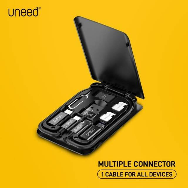 UCB39 -- UNEED Multiple Connector Port USB A  / Lightning / Micro USB With Cable Original Uneed