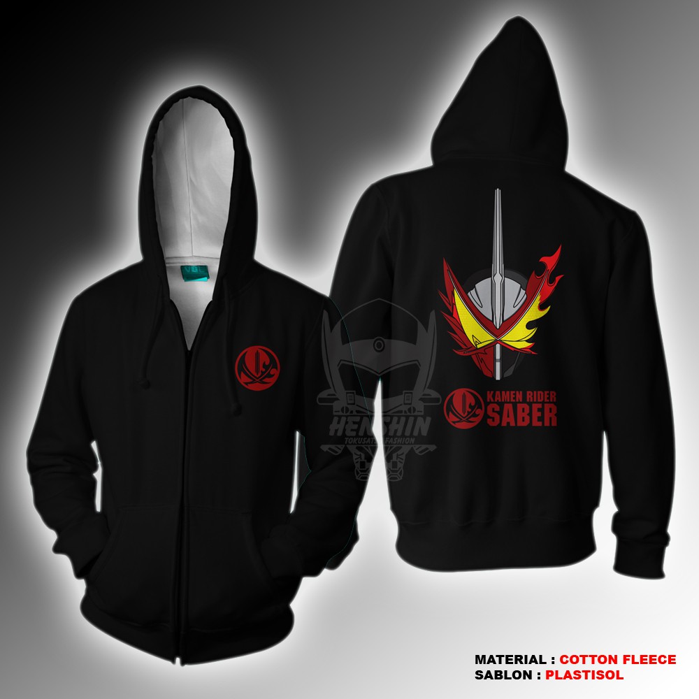 Jaket Hoodie Zipper Kamen Rider Saber