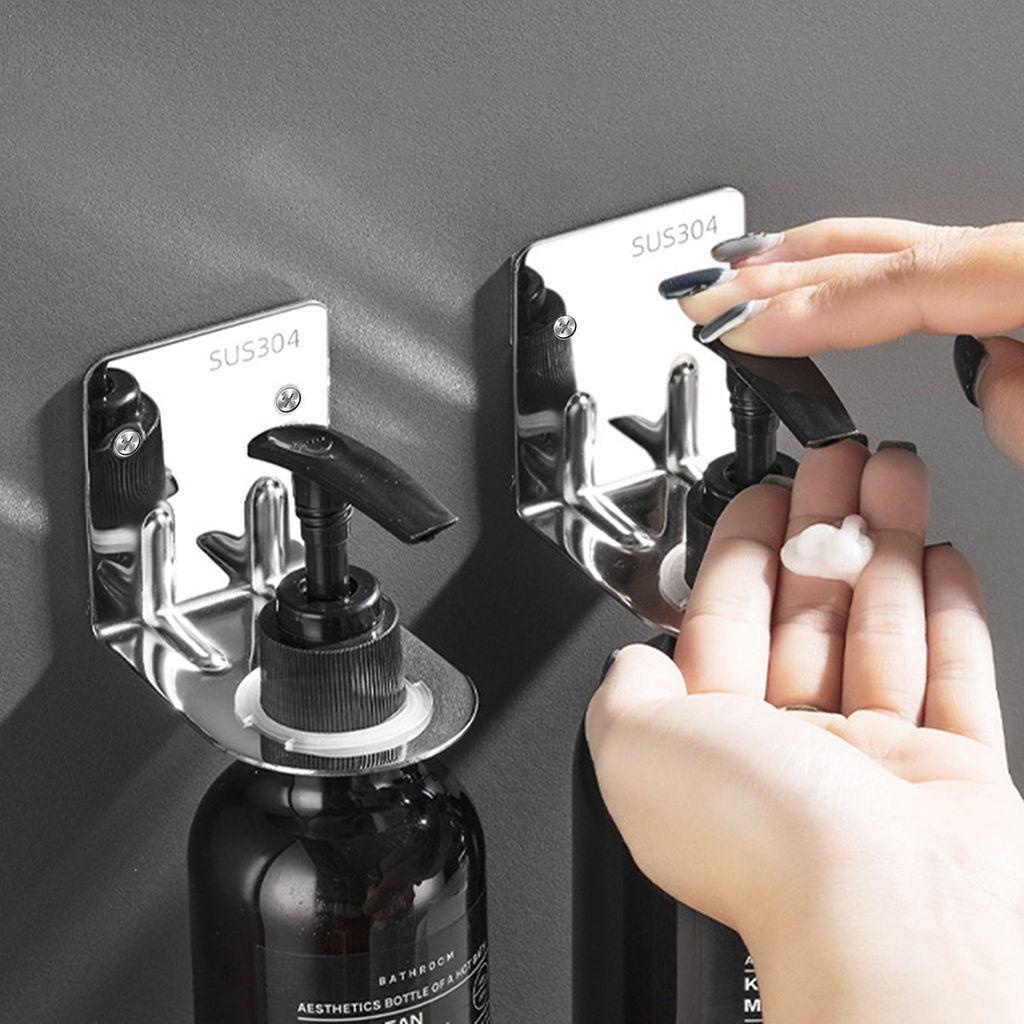 Rebuy Botol Holder Lebar Digunakan Berkualitas Dengan Cincin Mengurangi Stainless Steel Rumah Tangga Menebal Rak Shower