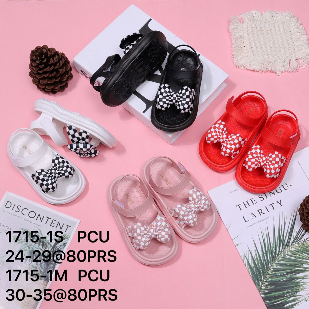 SANDAL SLOP ANAK PEREMPUAN TALI PITA BALANCE 1715-1S PCU size 24/35 sandal anak perempuan import