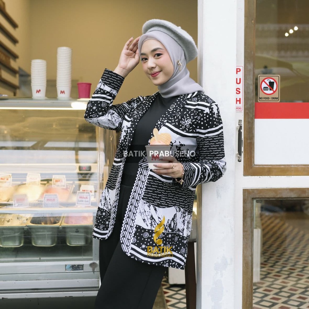 Batik Prabuseno - ANDARA Blazer Batik Wanita Lengan Panjang