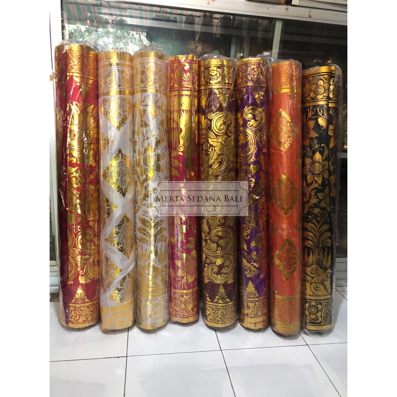 Kain Satin Prada Dekorasi Bali 1 Roll (36 meter) Beragam Motif &amp; Warna