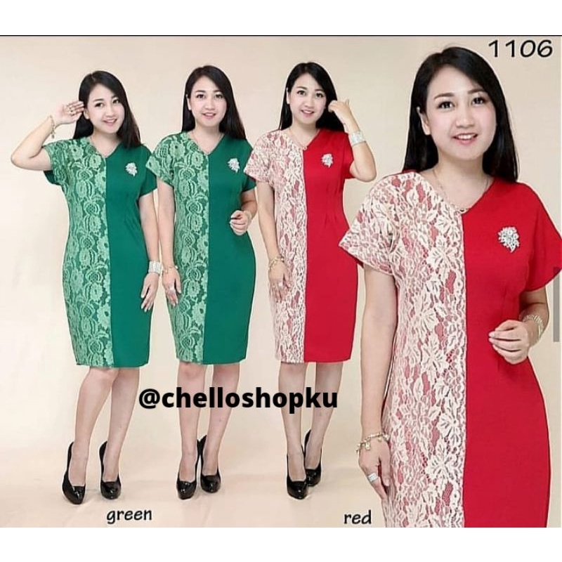 Dress Scuba Mix Brukat Import