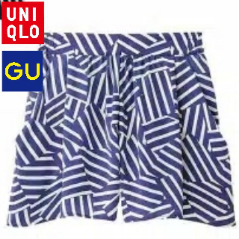 GU UN*QLO Drape Pantts Banyak Warna & Motif Original Branded Original-Maze Navy