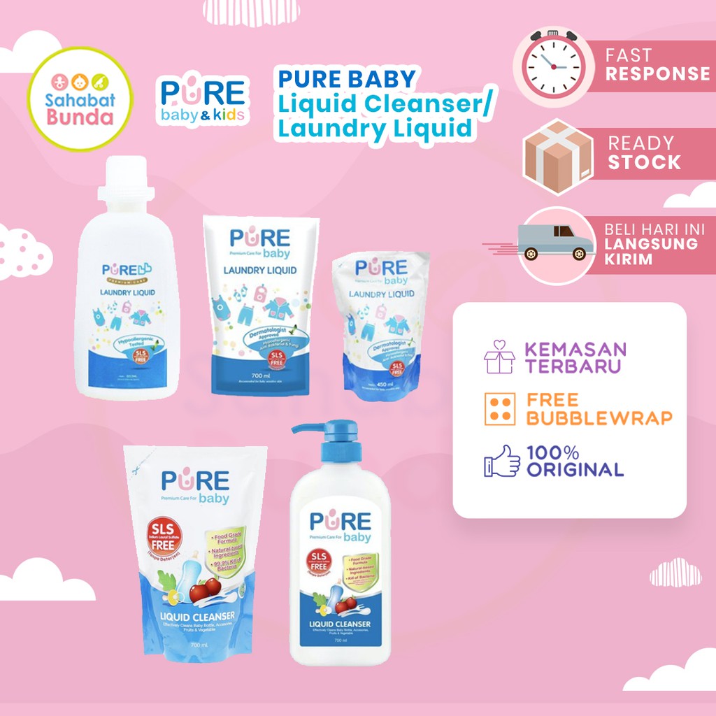 PURE BB BABY Liquid Cleanser / Laundry Reffil 700ml Bottle 850ml ...