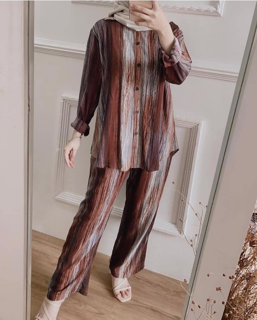 Maura Couple - Sania Ruffle Batik Couple Ori Ndoro Jowi Garansi Termurah