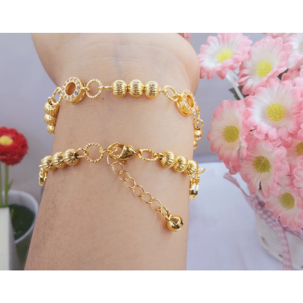 GELANG RANTAI TITANIUM WANITA / GELANG RANTAI KERINCING WANITA / GELANG RANTAI BOLA BOLA TERBARU