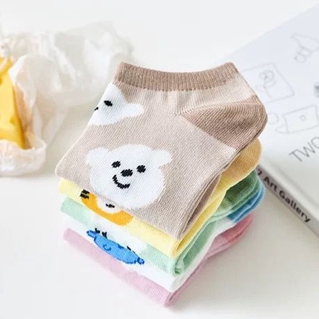 [littlecrab] Kaos Kaki Animal Motif Hewan Kaos Kaki Pendek Lucu Berkualitas Cute Sheep Whale Tiger Rabbit Women Socks Kaos Kaki Remaja Berkualitas Korean Style
