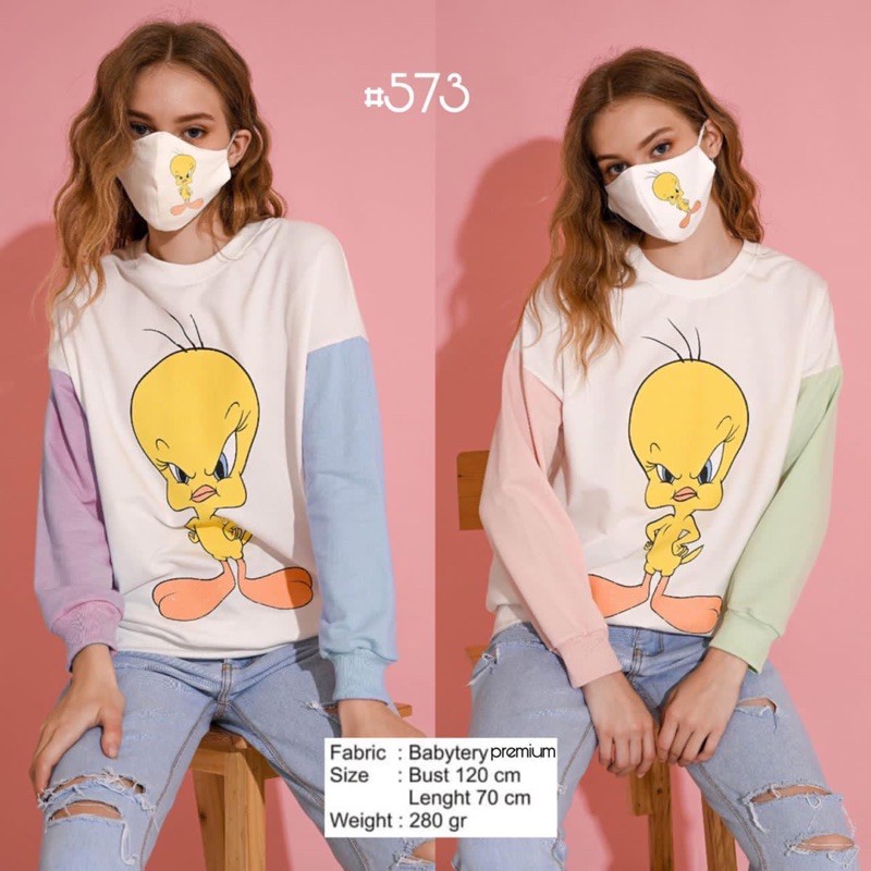 Tweety Twotone Sweater + Free masker setema