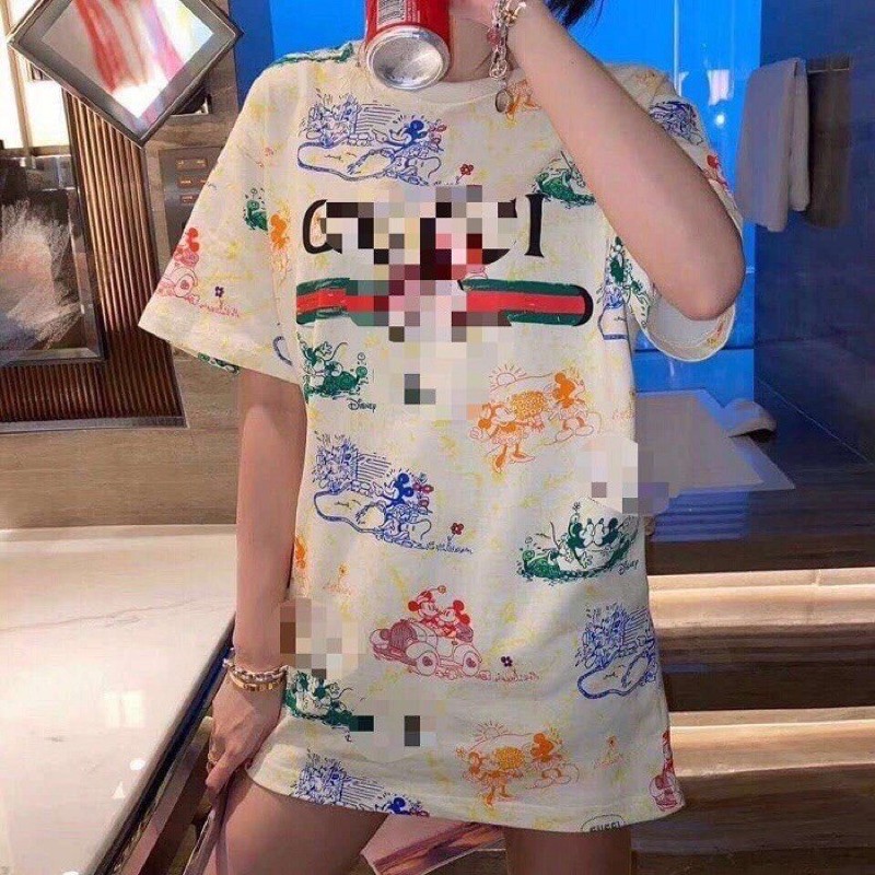 Tshirt Guccii x Disney Rainbow 92411# Baju Import Wanita Fashion