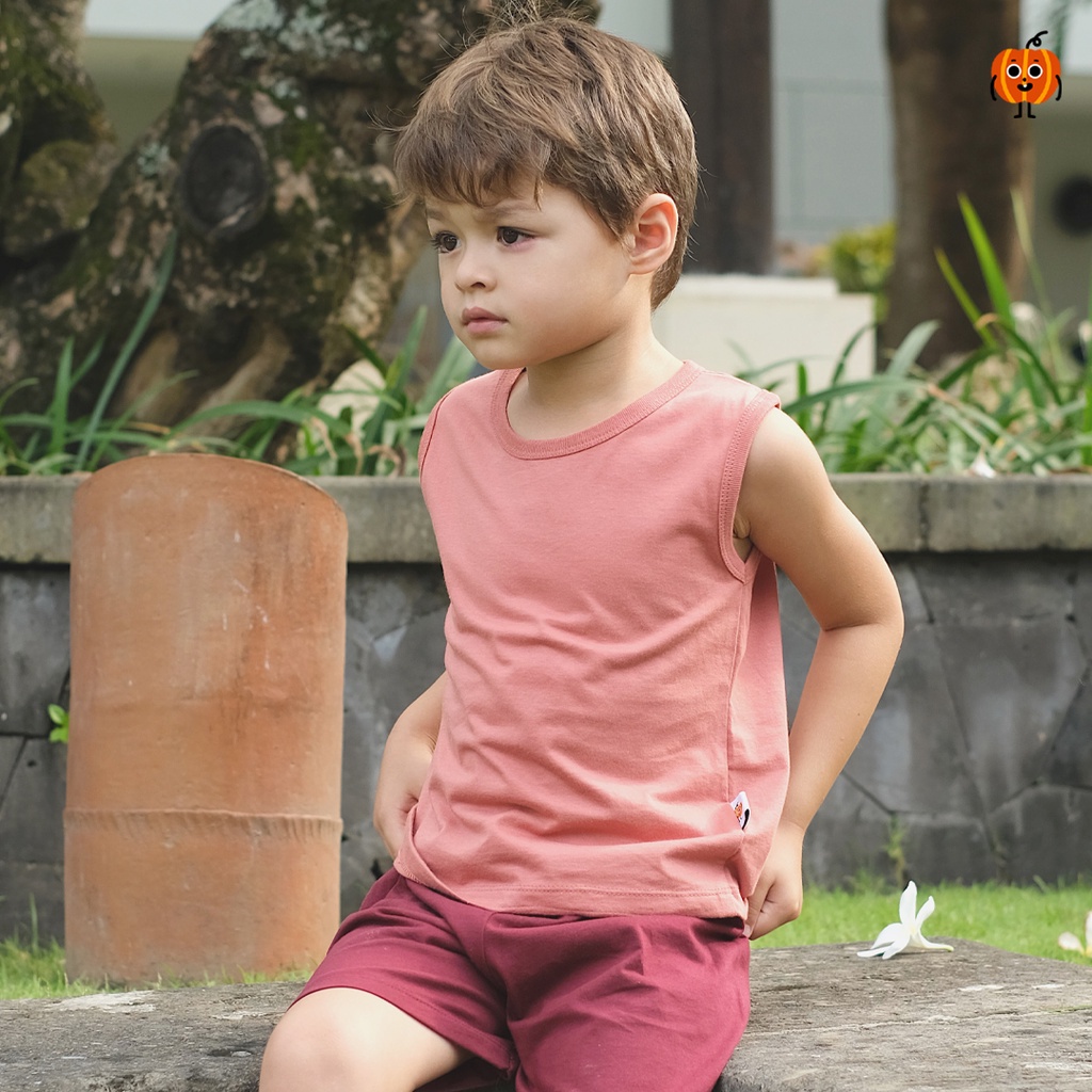 Basic Tank Top / Kaos Dalam Singlet Kabochan (Kaos Sleeveless Bayi &amp; Anak) 1-5 Tahun