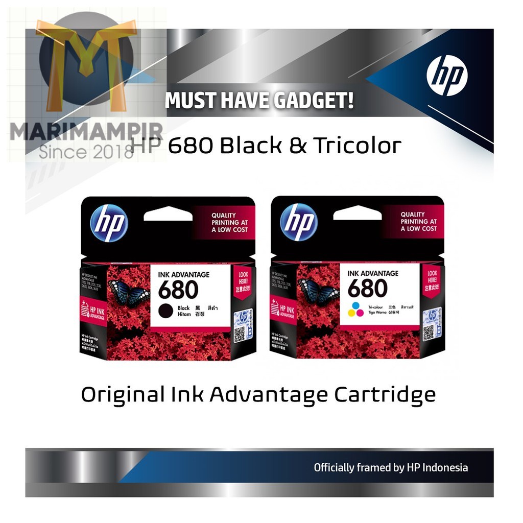 Marimampir Tinta HP 680 Black - Tinta HP 680 Color Ink Cartridge - Original
