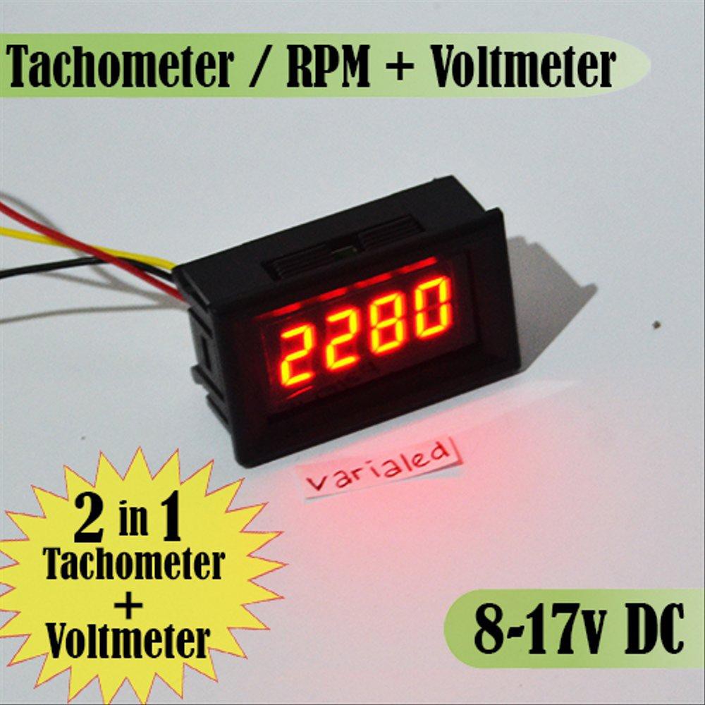 [VARIALED] 2 in 1 Tachometer RPM + Voltmeter Digital Volt meter DC 8