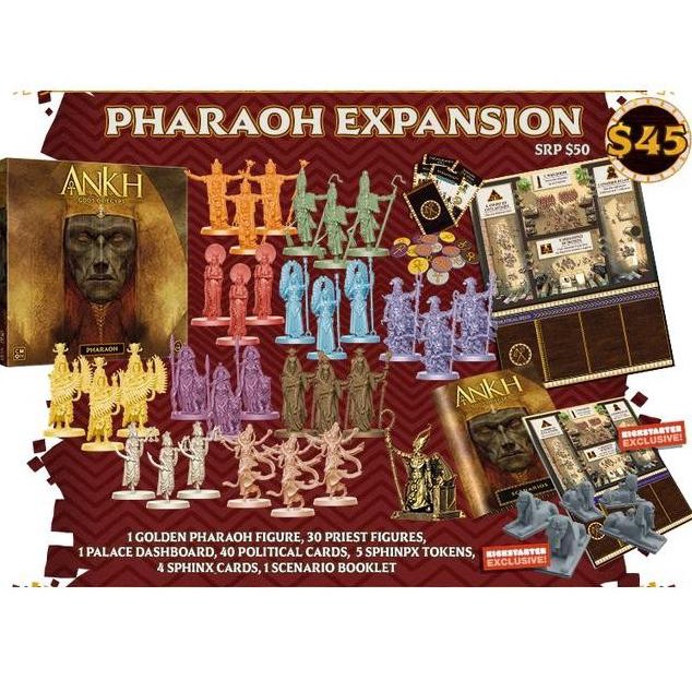 Ankh: Gods Of Egypt Board Game Kickstarter Edition With All Add On