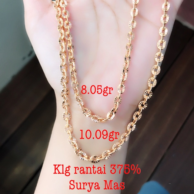 Kalung rantai dewasa emas 375%
