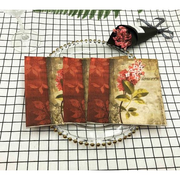 Decoupage Napkin - Tissue Decoupage 2Ply FL - Flower Letter21 #01