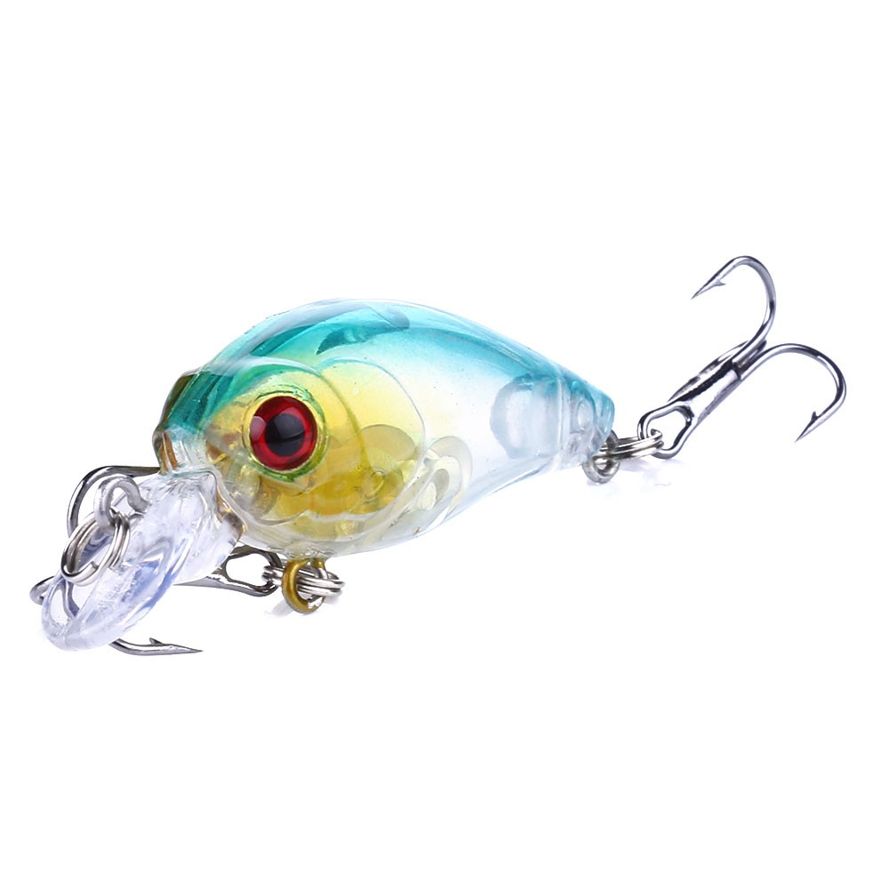 HENGJIA 9Pcs 4.5CM/4.0G Umpan Pancing Crankbait Bentuk Ikan Bergoyang Aneka Warna Fishing Lure Bait